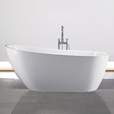 Roma Bathroom Assertio Gloss White Acrylic Freestanding Bath