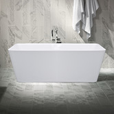 Roma Bathroom Sculpt Gloss White Acrylic Freestanding Bath