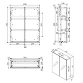 Roma Bathroom Evos 600mm Oak Mirrored Shaving Cabinet