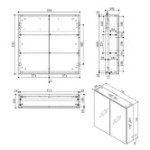 Roma Bathroom Evos 750mm Oak Mirrored Shaving Cabinet