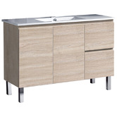 Roma Bathroom Vitrus 1200mm Oak Freestanding Single Vanity with Ceramic Countertop