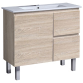 Roma Bathroom Aurora 900mm Oak Freestanding Slim Single Vanity