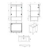 Roma Bathroom Vitrus 600mm Oak Freestanding Single Vanity with Ceramic Countertop