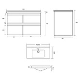 Roma Bathroom Evos 1200mm Oak Wall Hung Single Vanity with Ceramic Countertop