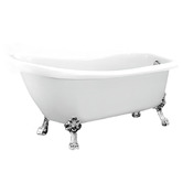 Roma Bathroom Nova 1700mm Gloss White Acrylic Claw Foot Bath