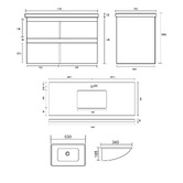 Roma Bathroom Evos 1200mm Oak Wall Hung Single Vanity with Stone Countertop &amp; Undermount Basin