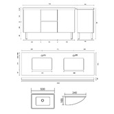 Roma Bathroom Vitrus 1500mm Oak Freestanding Double Vanity with Stone Countertop &amp; Undermount Basin