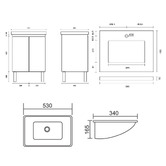 Roma Bathroom Vitrus 600mm Oak Freestanding Single Vanity with Stone Countertop &amp; Undermount Basin