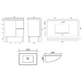 Roma Bathroom Vitrus 900mm Oak Freestanding Single Vanity with Stone Countertop &amp; Undermount Basin