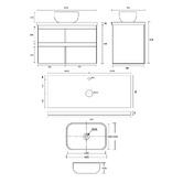 Roma Bathroom Evos 1200mm Oak Wall Hung Single Vanity with 50mm Stone Countertop &amp; Basin