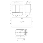 Roma Bathroom Vitrus 1200mm Oak Freestanding Single Vanity with 50mm Stone Countertop &amp; Basin