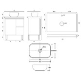 Roma Bathroom Vitrus 750mm Oak Freestanding Single Vanity with 50mm Stone Countertop &amp; Basin
