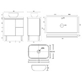 Roma Bathroom Vitrus 900mm Oak Freestanding Single Vanity with 50mm Stone Countertop &amp; Basin