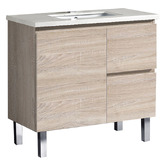 Roma Bathroom Vitrus 750mm Oak Freestanding Single Vanity with Stone Countertop &amp; Undermount Basin