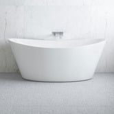 Roma Bathroom Assertio 1700mm Gloss White Oval Acrylic Freestanding Bath