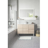 Roma Bathroom Vitrus 1200mm Oak Freestanding Single Vanity with Ceramic Countertop