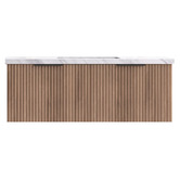 Roma Bathroom Reedon 1200mm Woodgrain Wall Hung Single Vanity with 50mm Stone Countertop