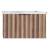 Roma Bathroom Reedon 750mm Woodgrain Wall Hung Single Vanity with 50mm Stone Countertop