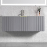Roma Bathroom Boardwalk 1200mm Matte Grey Wall Hung Single Vanity with Ceramic Countertop