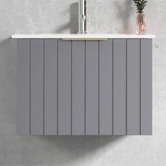 Roma Bathroom Boardwalk 600mm Matte Grey Wall Hung Single Vanity with Ceramic Countertop