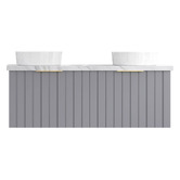 Roma Bathroom Boardwalk 1200mm Matte Grey Wall Hung Double Vanity with 50mm Stone Countertop