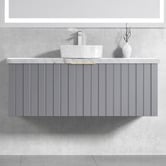 Roma Bathroom Boardwalk 1200mm Matte Grey Wall Hung Single Vanity with 50mm Stone Countertop
