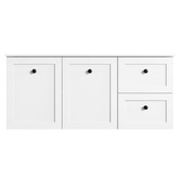 Roma Bathroom Whitby 1200mm Matte White Wall Hung Single Vanity with Ceramic Countertop