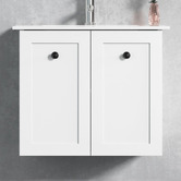 Roma Bathroom Whitby 600mm Matte White Wall Hung Single Vanity with Ceramic Countertop