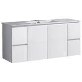 Roma Bathroom Virtus 1500mm Gloss White Wall Hung Single Vanity