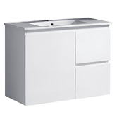 Roma Bathroom Virtus 900mm Gloss White Wall Hung Single Vanity