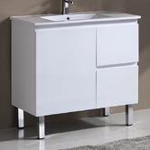 Roma Bathroom Virtus 900mm Gloss White Freestanding Single Vanity