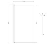 Roma Bathroom Tallow 800 x 1420mm Chrome Semi-frameless Bath Shower Screen