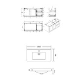 Roma Bathroom Whitby 1200mm Matte White Wall Hung Single Vanity with Ceramic Countertop