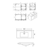 Roma Bathroom Whitby 900mm Matte White Wall Hung Single Vanity with Ceramic Countertop