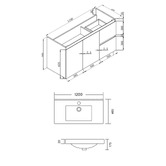 Roma Bathroom Virtus 1200mm Gloss White Wall Hung Single Vanity