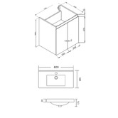 Roma Bathroom Virtus 600mm Gloss White Wall Hung Single Vanity