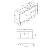 Roma Bathroom Virtus 1200mm Gloss White Freestanding Single Vanity