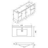 Roma Bathroom Virtus 1500mm Gloss White Freestanding Single Vanity