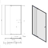 Roma Bathroom Fairford Chrome Semi-framed Shower Screen Front