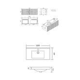 Roma Bathroom Reedon 1200mm Woodgrain Wall Hung Single Vanity with Ceramic Countertop
