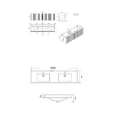 Roma Bathroom Reedon 1500mm Woodgrain Wall Hung Double Vanity with Ceramic Countertop