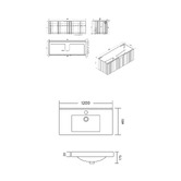 Roma Bathroom Boardwalk 1200mm Matte Grey Wall Hung Single Vanity with Ceramic Countertop