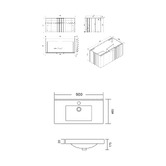 Roma Bathroom Boardwalk 900mm Matte Grey Wall Hung Single Vanity with Ceramic Countertop
