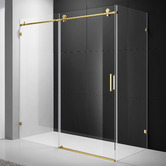 Roma Bathroom Palisade Brushed Gold Frameless Shower Screen Enclosure