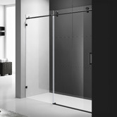 Roma Bathroom Palisade Matte Black Frameless Shower Screen Front