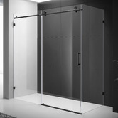 Roma Bathroom Palisade Matte Black Frameless Shower Screen Enclosure