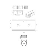 Roma Bathroom Boardwalk 1200mm Matte Grey Wall Hung Double Vanity with 50mm Stone Countertop