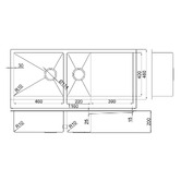 Roma Bathroom Hanes 1160mm Undermount 1 &amp; &frac12; Stainless Steel Kitchen Sink with Drainer