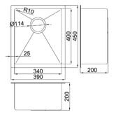 Roma Bathroom Hanes 390mm Undermount Single Stainless Steel Kitchen Sink
