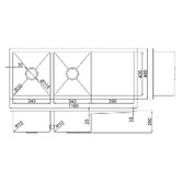 Roma Bathroom Hanes 1160mm Undermount Double Stainless Steel Kitchen Sink with Drainer